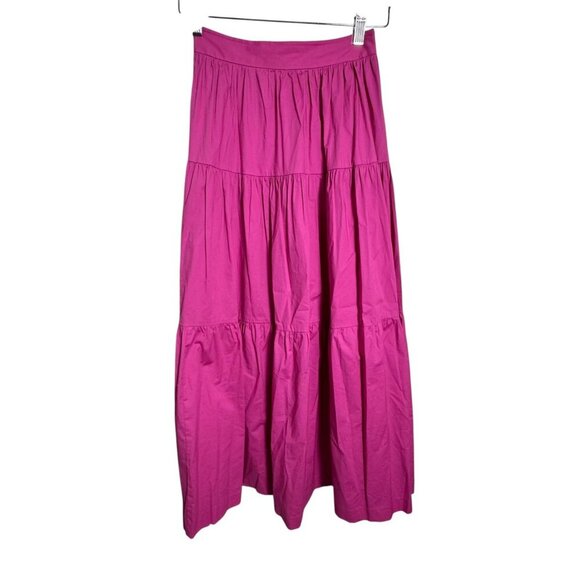 STAUD Womens Sea Tiered Maxi Skirt Hot Pink size 00 - Picture 2 of 7